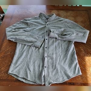 Grey Zara mandarin collar button up large